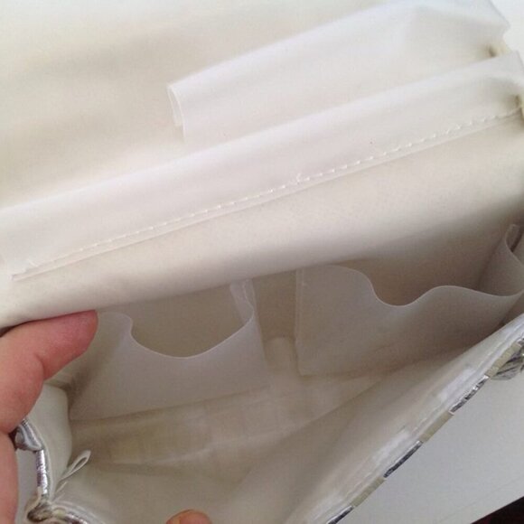 Mally Beauty Tan & Silver Make up Cosmetics Bag / Cell Purse / Clutch / NEW - Picture 2 of 3